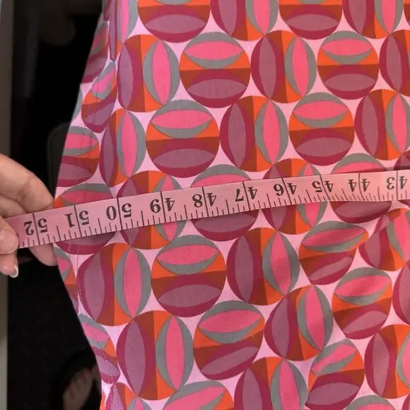 Garnet Hill Modern Geo Surplice Maxi Dress Women's Size 8P Red Pink Beach Summer - Picture 14 of 14